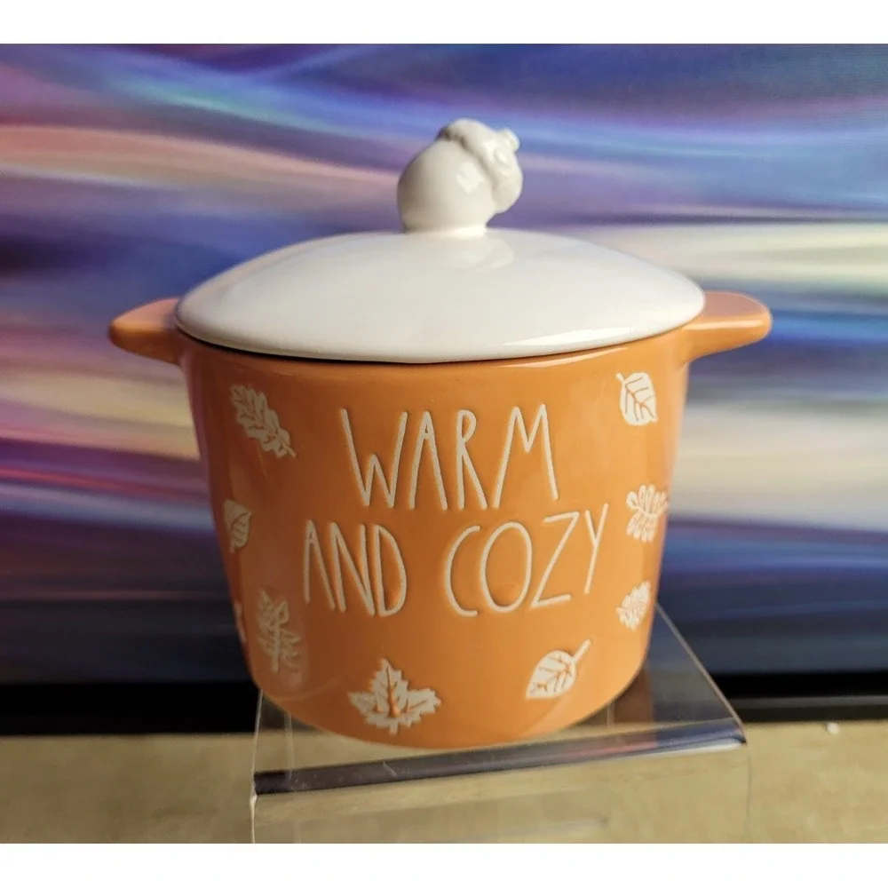 RAE DUNN Warm and Cozy Covered Crock Dish, Acorn Lid, NEW